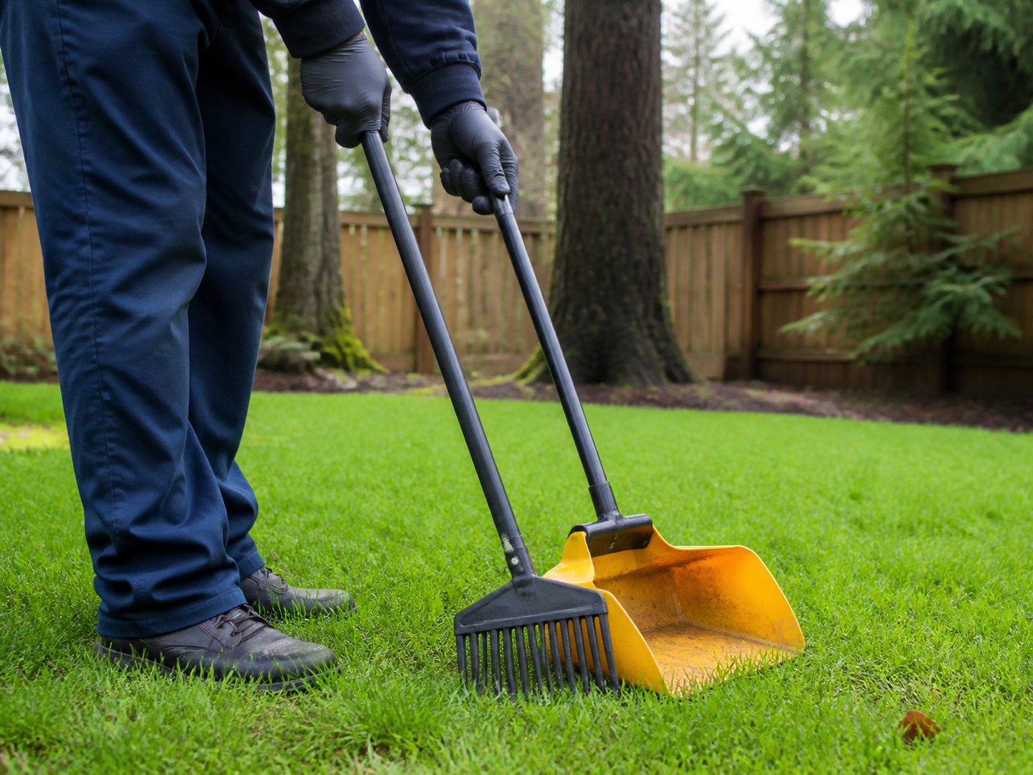 Hairy Houdini LLC pet waste removal tools in a King County yard